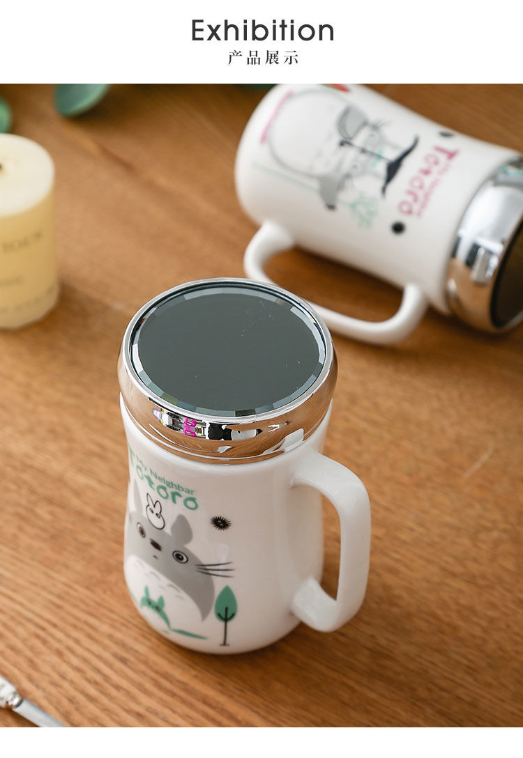 Express cartoon creative mugs ceramic cups with cover with teaspoons of large capacity office lovers package mail glass cup