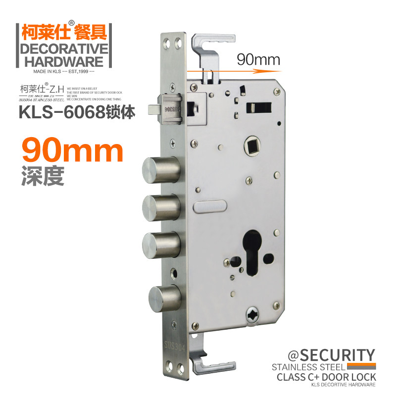 Colessee) 304 stainless steel security door lock body anti-plug 30 leniency cylindrical lock body special type 90mm width