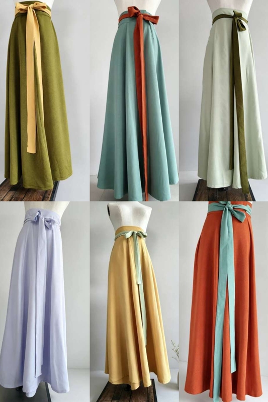 Zhiyi Original Hanfu Eight-Piece Skirt with Tie, Tang-Style Hanfu for Women, Waist-Length Eight-Piece Skirt for Spring, Summer, and Autumn, Suitable for Daily Wear and Commuting