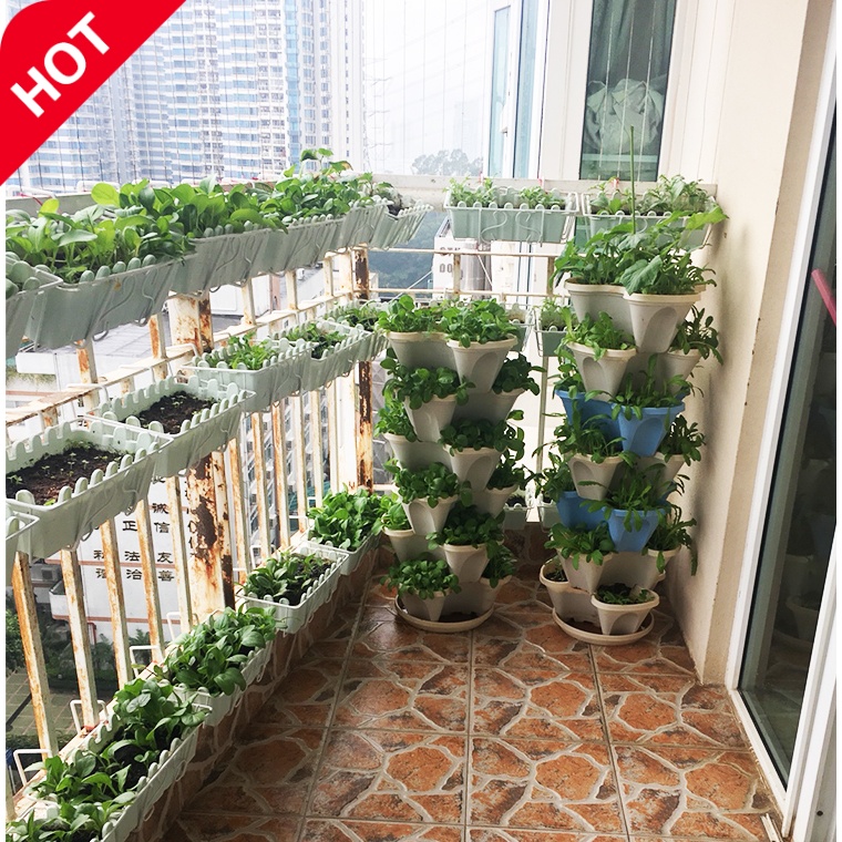 Balcony Flower Shelf Baluster Gold Gflower Shelf Balcony Planted flower vegetable basin hanging fence Multi-meat flower pot armchair Hanging Flower Pots