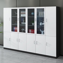 Boss office file cabinet Information cabinet Company file cabinet Floor cabinet Aluminum alloy glass door bookcase wooden cabinet