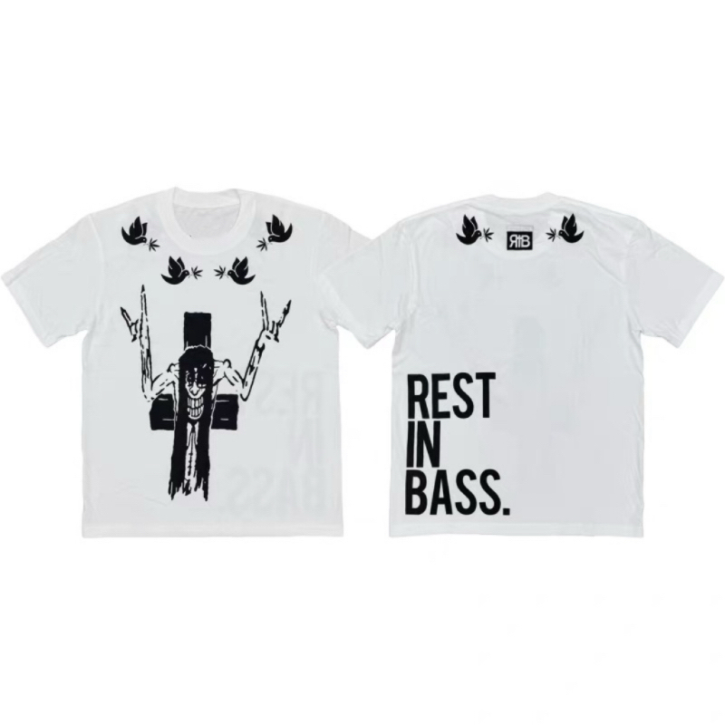 Kk11 Rest in Bass Merch Kencarson Opium Limited Edition Short-Sleeve T-Shirt American Rap Style for Men
