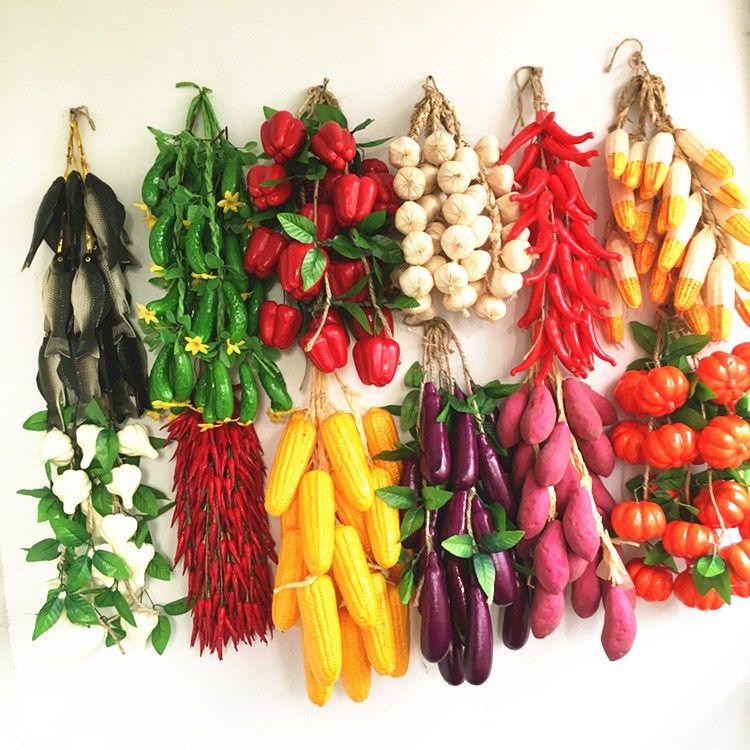 Harvest festival props fruit and vegetable decoration simulation kindergarten ring material Autumn theme wall Pastoral corn