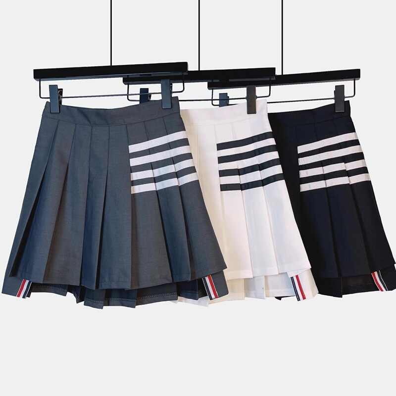 Cyndi Wang's Same Style Tb Gray Pleated Skirt A-Line Slimming Versatile White Short Skirt Half Skirt Culottes for Women Autumn Cyndi Wang's Same Style Tb Gray Pleated Skirt A-Line Slimming Versatile White Short Skirt Half Skirt Culottes for Women Autumn
