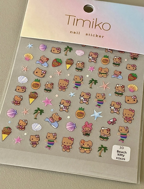 【Black Spades Are Not Black】New Hawaiian Black Mermaid Kitty Nail Art Stickers Decoration
