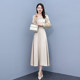 High-end middle-aged mother temperament dress 2023 new spring and summer women's clothing acetate satin spring exquisite long skirt