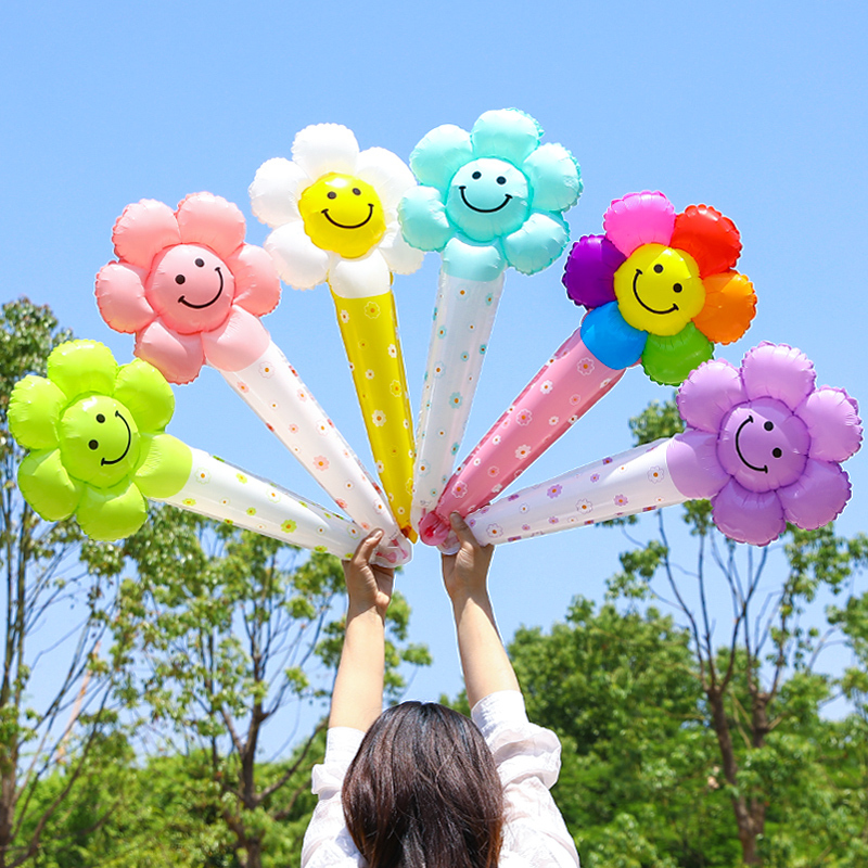 Picnic Camping Sunflower Clip-On Balloon Handheld Stick School Spring Outing Kindergarten Birthday Party Outdoor Activities