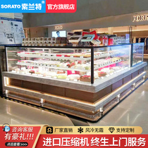 Corner cake cabinet L-shaped refrigerator Mousse west point cabinet Dessert fruit preservation cabinet Refrigerated display Cooked cordyceps
