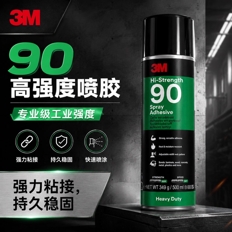 3m 90 Spray Adhesive for Bonding Semi-Transparent Materials Like Metal, Wood, and Plastic, as Well as High-Pressure Layer Materials. Hi-Strength Spray Adhesive
