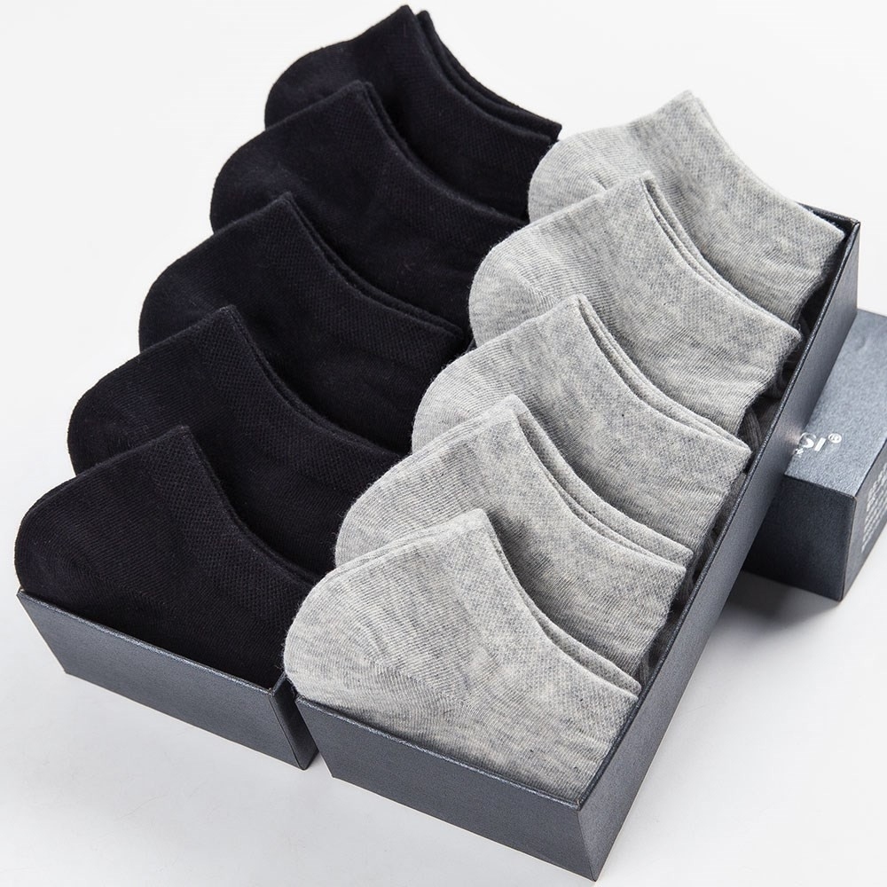 Vớ Mens Black and White vớ Four Seasons Thuyền Socks Mens vớ ngắn mùa hè mỏng 癕 cuối 祩 衭.