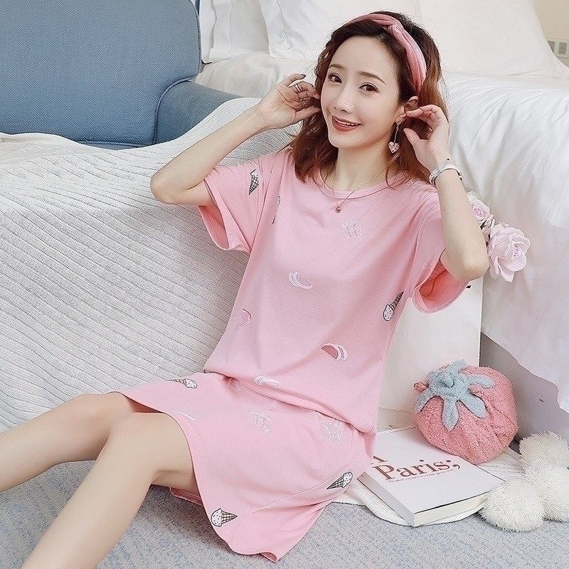 Đơn giản mùa xuân và mùa thu đồ ngủ trăm ngủ váy cô gái tắm jumpsuit mỏng chương trình mẹ và bìa mùa xuân con gái mùa hè chút chất béo.