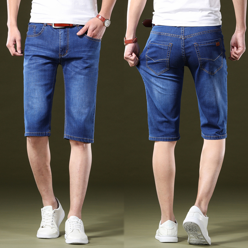 . Mùa hè căng mỏng quần short thun nam quần loose-fitting thẳng quần ngựa bảy điểm xu hướng nam giới giữa quần.