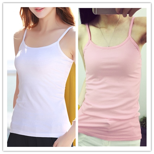 Một sling nhỏ vest nữ thân bông lookth mỏng 1-2 miếng mùa hè womens học sinh giỏi nhất bottomshirt.