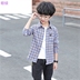 quần áo cậu bé áo sơ mi kẻ sọc mùa xuân mới của trẻ em và áo sơ mi dài tay Hàn Quốc phiên bản trẻ trung và cũ dành cho trẻ em mùa thu của sóng. 