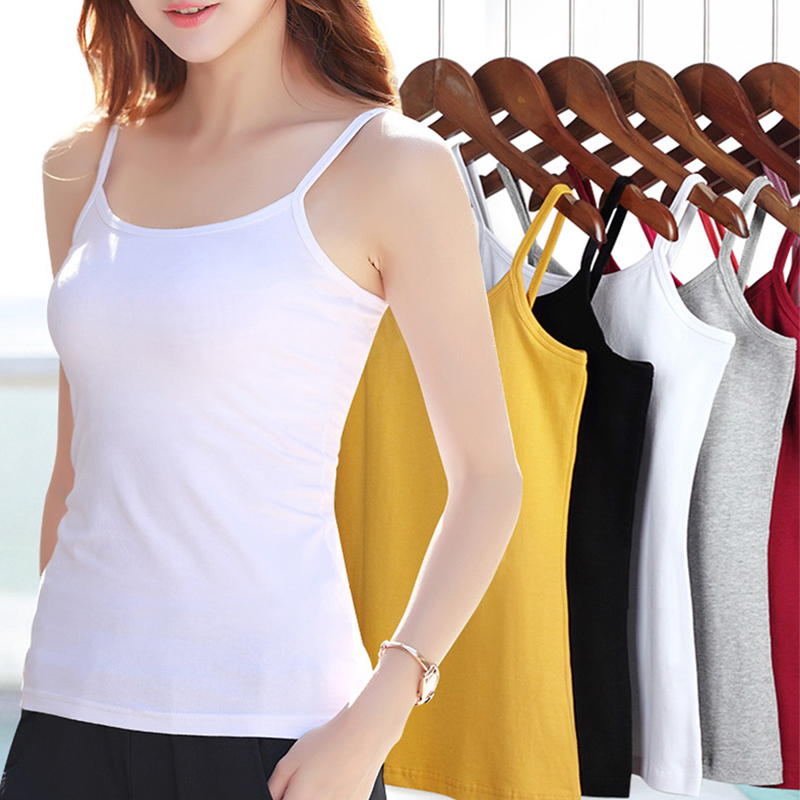 Một sling nhỏ vest nữ thân bông lookth mỏng 1-2 miếng mùa hè womens học sinh giỏi nhất bottomshirt.