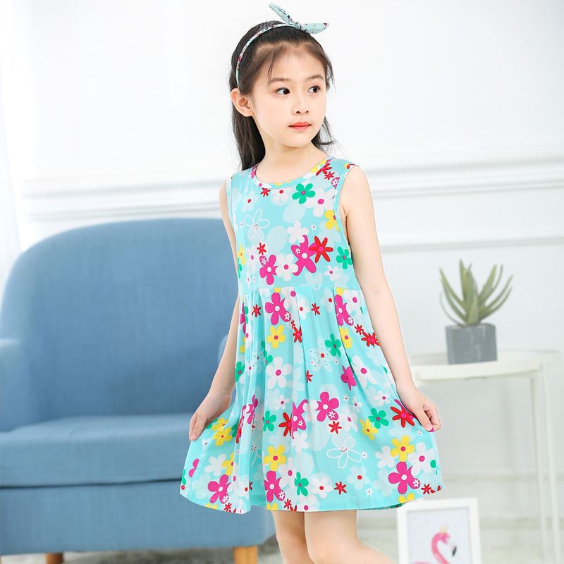 7 nhà skirtth bộ đồ ngủ mỏng lụa 3 bông 86 cô gái nhỏ 9 trẻ em 10 mùa hè pajama symmy váy ngủ 1112 trẻ em 5 tuổi 5 cô gái.