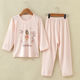 Childrens pajama set mùa hè sợi mỏng tre dài tay điều hòa không khí quần áo bé trai quần áo nhà trai và chàng trai trẻ trung niên.