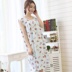 Mùa hè Hàn Quốc phiên bản của mùa hè cotton lụa đồ ngủ womens váy dài tăng kích thước của tay mùa hè lụa nhân tạo nhà quần áo. 