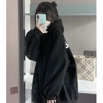 Retro sweater womens hooded 2022 new spring and autumn thin section loose Korean version ins tide brand oversize jacket