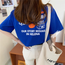 South Korea East Gate American short sleeve T-shirt female ins tide loose Korean element Hong Kong style women mschf clothes