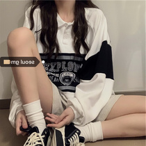 vintage Japanese vintage polo sweater womens 2021 new spring and autumn thin section ins trendy loose niche top