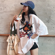 Ancient feeling Girl short sleeve T-shirt female summer loose Korean version of all 2021 New ins tide bf lazy wind clothes
