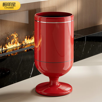 Trash Can for Home Use 2025 New Model Large Capacity for Bedroom and Living Room, Light Luxury, High-End, Aesthetically Pleasing, Movable with Wheels, Wastebasket