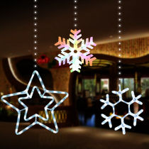 Christmas decoration light Large snowflake LED bright snowflake light Five-pointed star lamp decorative Christmas pendant