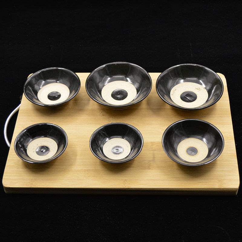 Trill cast ceramic wine wine bowl bowl of wine vintage soil film drama props coarse pottery antique black bowl bowl bowl