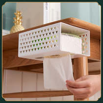 Simple desktop tissue box plastic household napkin creative hanger cabinet door drawer box wall hanging paper tissue rack