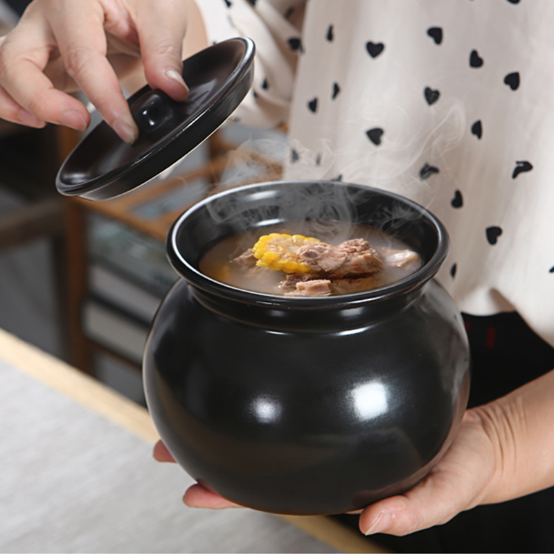 High temperature resistant tile simmering soup casserole boiler Commercial Minfire staying with lid simmer Sand County Mini small ceramic saucepan