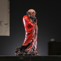 Shou Tao Man Chinese Zen Dharma ornament Ceramic Buddha Statue Home Living Room Porch Office Desktop Decoration Decoration