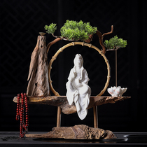 Shou Taoren Chinese Guanyin Bodhisattva Buddha statue Zen ornaments home accessories living room porch desktop crafts decoration