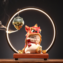 Shou Tao new Chinese lamp ring lion dance fortune cat ornaments home living room office decorations opening gifts