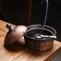 Shou Taoren Chinese ceramic large ashtray with lid creative home office living room desktop decoration supplies