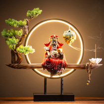 Shou Tao man God of Wealth Buddha statue Wencai lamp circle ornaments home furnishings home furnishings opening gifts
