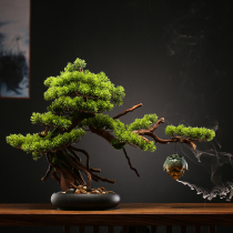 Shou Tao people simulation welcome pine bonsai decoration ornaments Chinese Zen living room entrance office desktop decoration