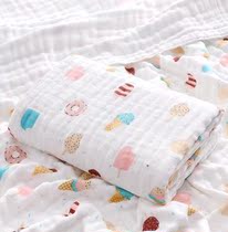 Newborn baby gauze bath towel thin baby knitted blanket soft towel out cotton blanket