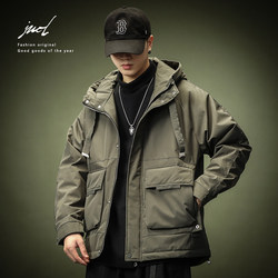 ເສື້ອກັນໜາວ hooded jacket ສໍາລັບຜູ້ຊາຍ 2024 ພາກຮຽນ spring ແລະດູໃບໄມ້ລົ່ນໃຫມ່ retro ພູເຂົາກາງແຈ້ງແບບວ່າງ charger ແລະ jacket ການບິນ