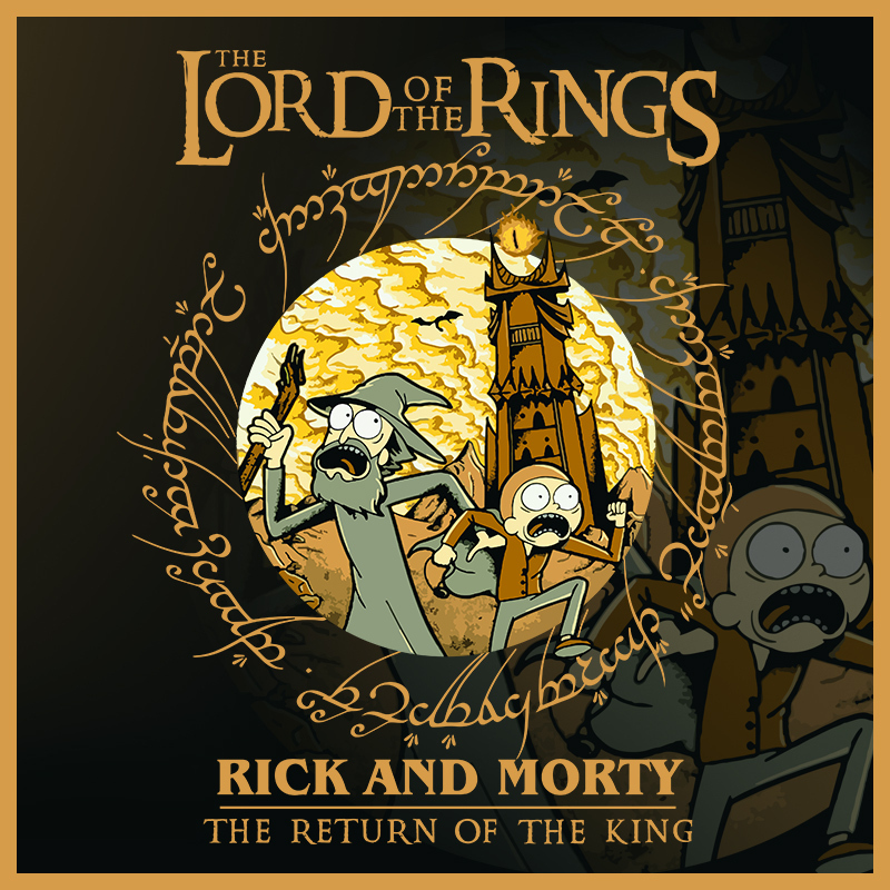 Rick and Morty Co-Branded Lord of the Rings Movie T-Shirt for Men, Trendy Brand, Versatile, 2026 New Round Neck Short-Sleeve Tee Rick and Morty Co-Branded Lord of the Rings Movie T-Shirt for Men, Trendy Brand, Versatile, 2026 New Round Neck Short-Sleeve Tee