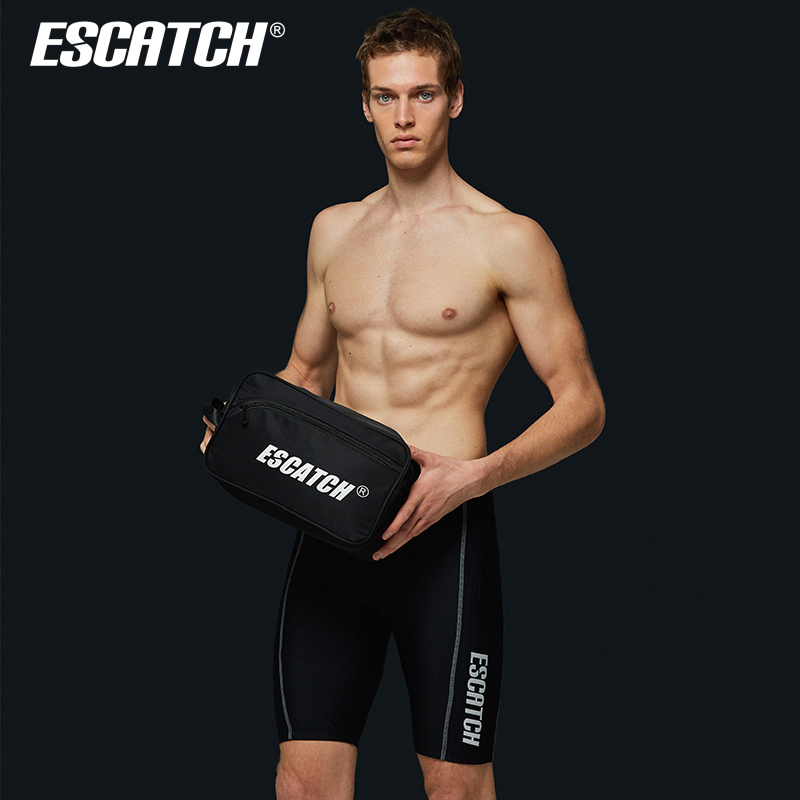 Men's swimming trunks Flat angle anti-embarrassment five-point pants Professional training swimsuit Large size quick-drying hot spring swimming equipment set