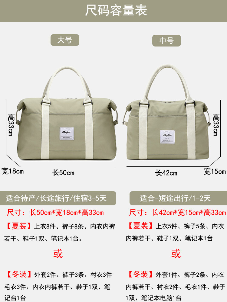 Travel Bag for Women, Large Capacity, Lightweight Portable Luggage Bag, Short-Distance Business Trip Boarding Bag, Travel and Maternity Storage Travel Bag