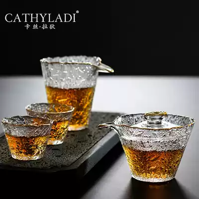 Cathyladi Japanese hammering tea cup kung fu tea set heat-resistant glass thickened Master Cup single product Cup Cup Cup