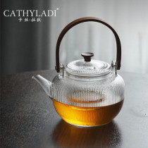 Cathyladi glass cooking teapot kung fu tea set home simple high temperature steaming teapot electric pottery stove tea cooker
