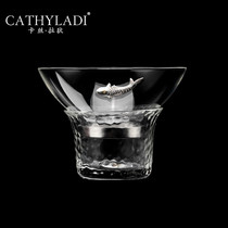 Cathyladi household glass transparent thick tea filter office guest stainless steel filter heat-resistant tea leak