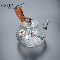 Cathyladi household glass-inlaid tin bubble teapot thickened heat-resistant boiled teapot kung fu tea set kung fu tea set