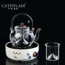 Cathyladi household glass steaming tea maker handmade ceramic electric pottery stove