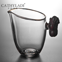 Cathyladi household glass Road Cup simple wind thickened heat-resistant tea divider office gift kung fu tea set