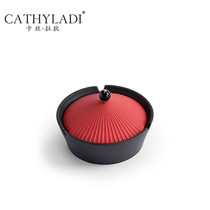 Cathyladi Office Gift Creative Ceramic Ashtray Household Personality with Cover Windproof Fly Ash