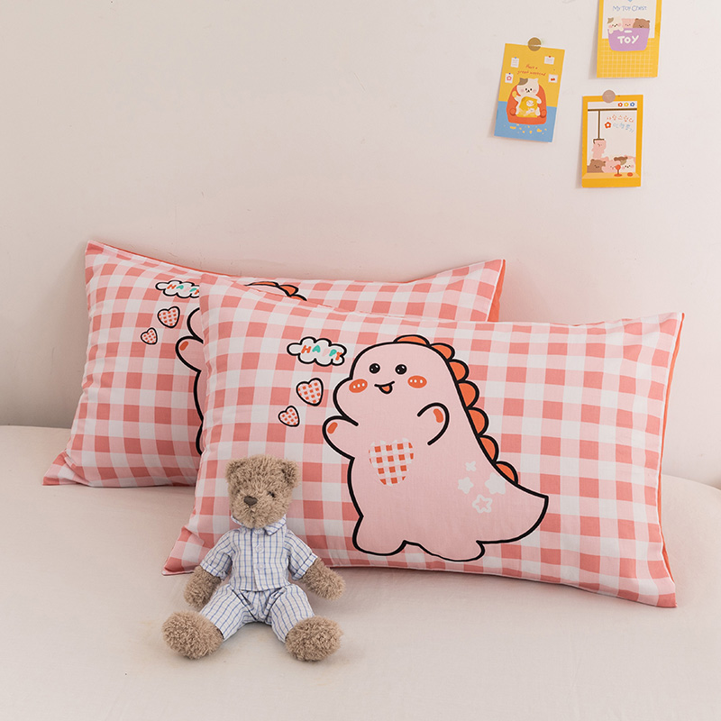 100% whole cotton pillow pillowcase pair of clothing pure cotton single double pillowcase headgear cute children pillow inner liner cover 48x74